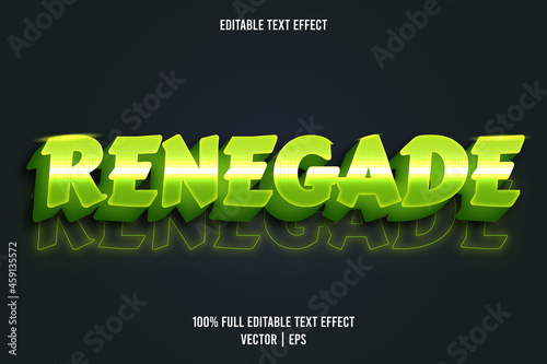 Renegade editable text effect neon style