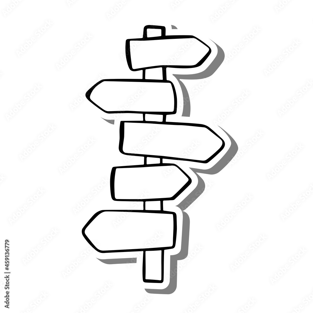 Sign post on white silhouette and gray shadow. Vector illustration for decorate logo, text, greeting cards and any design. Sign post on white silhouette and gray shadow. Vector illustration for decorate logo, text, greeting cards and any design.