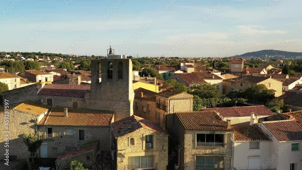Aerial view of the village of
Balaruc le Vieux, in Herault in Occitanie, France Aerial view of the village of
Balaruc le Vieux, in Herault in Occitanie, France