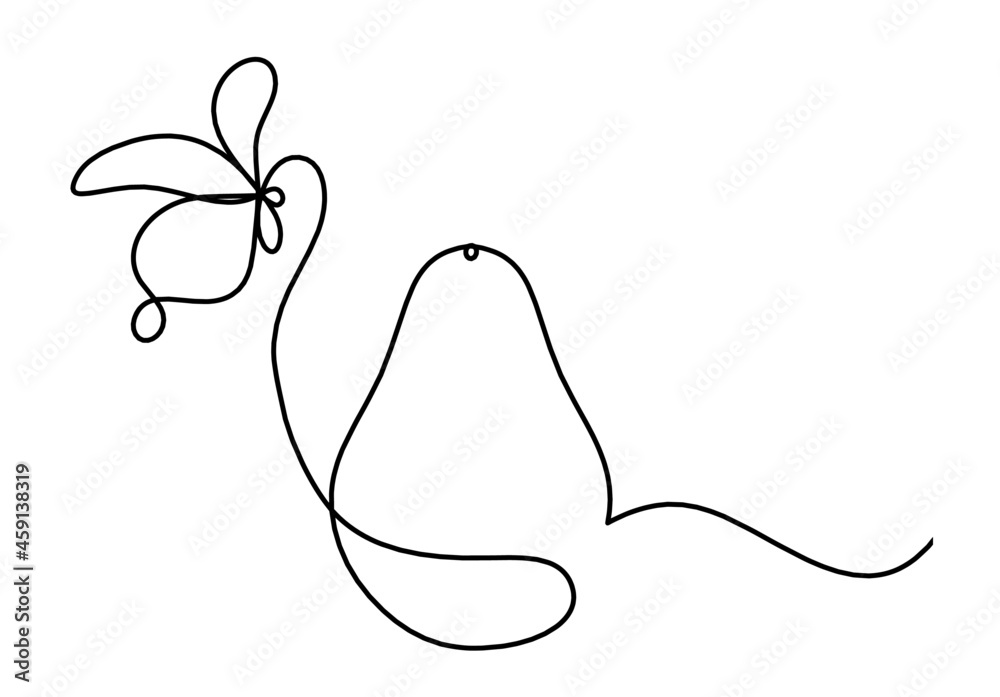 Obraz premium Drawing line avocado on the white background. Vector