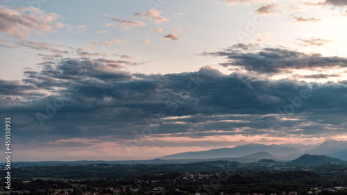 Stormy sunset in the italian countryside