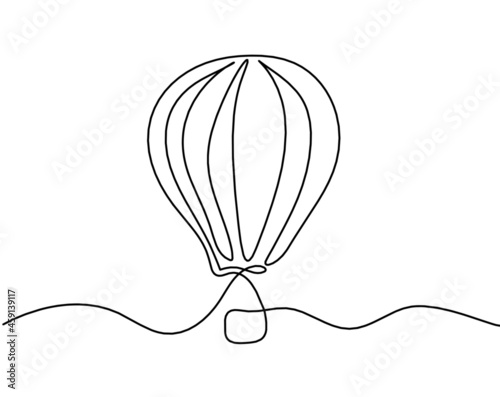 Abstract air balloon as line drawing on white background. Vector