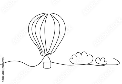 Abstract air balloon as line drawing on white background. Vector