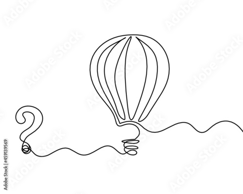 Abstract air balloon as line drawing on white background. Vector