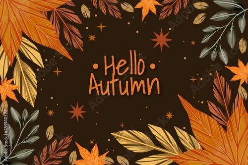 watercolor autumn background vector design illustration