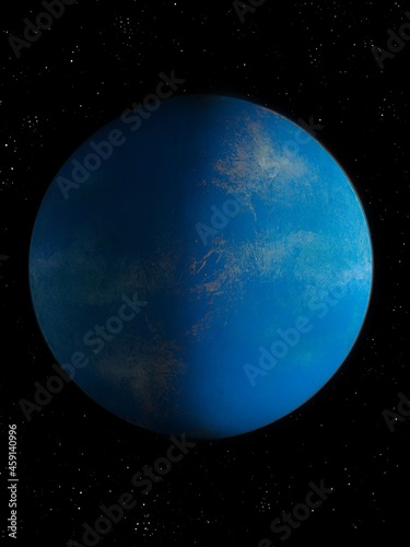 The best planet to colonize, twin Earth in far space 3d illustration.