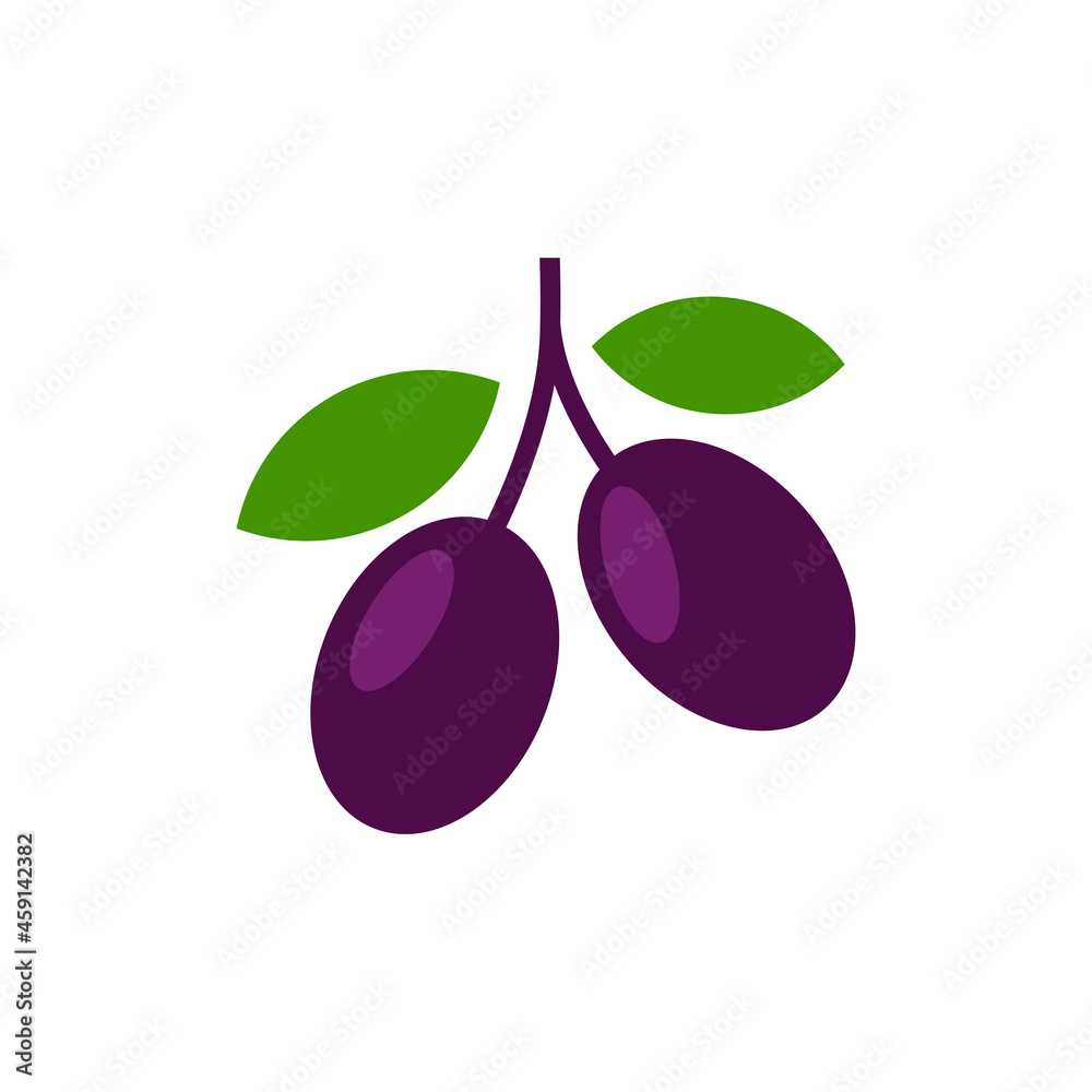 Black Olive vector illustration isolated on white background Black Olive vector illustration isolated on white background