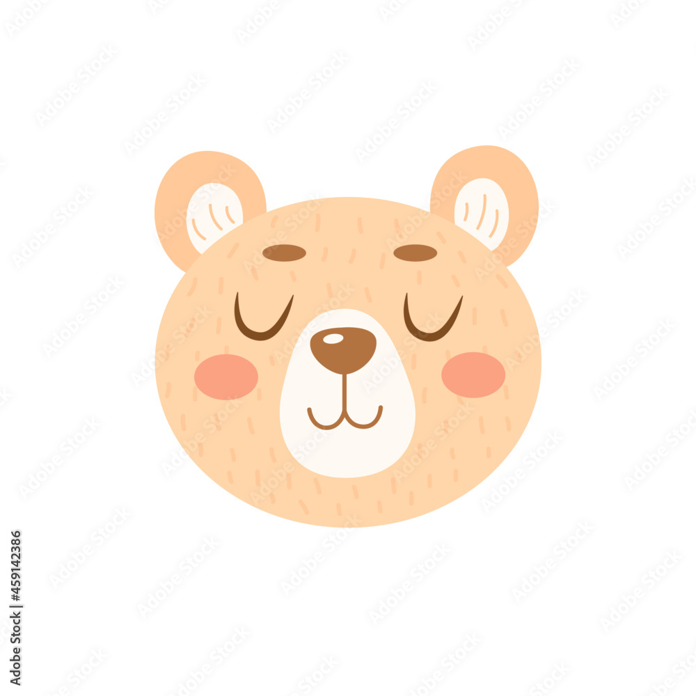 Cute cartoon vector bear isolated clipart. Wild animal illustration design Cute cartoon vector bear isolated clipart. Wild animal illustration design
