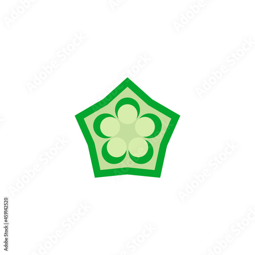 Okra also known Ladyfinger cut icon vector isolated white background