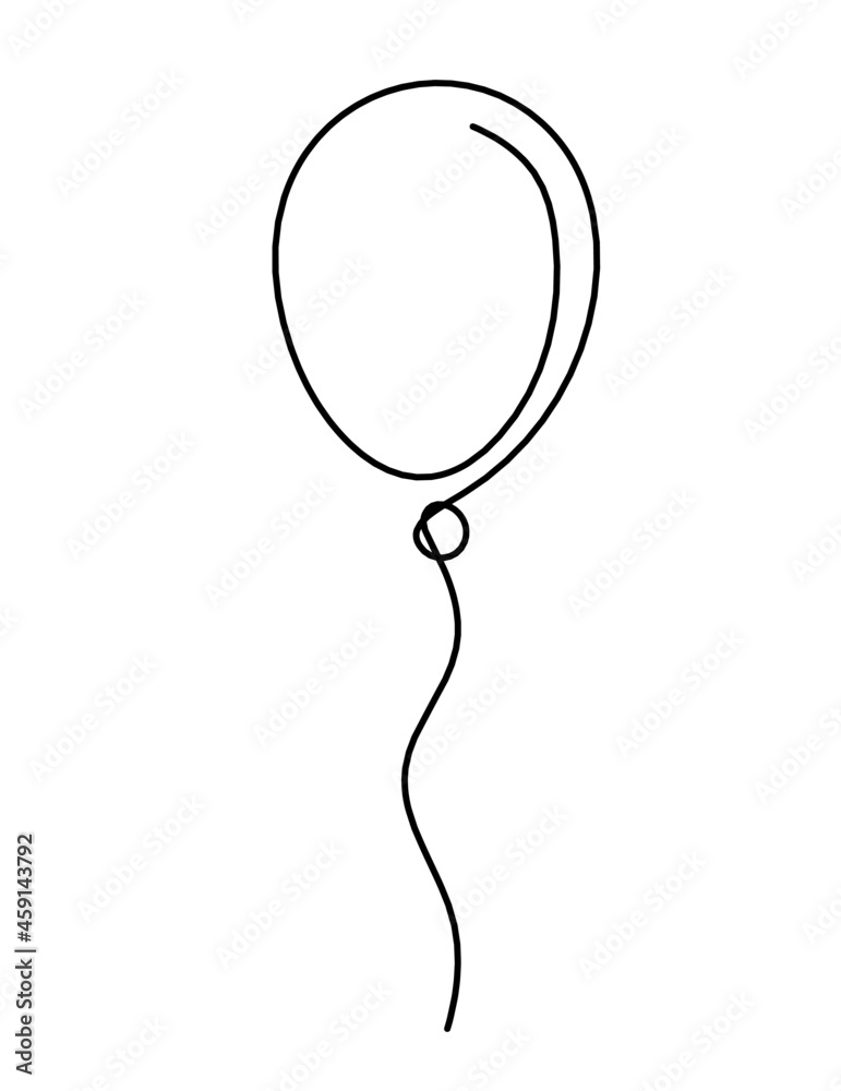 Abstract air balloon as line drawing on white background Abstract air balloon as line drawing on white background