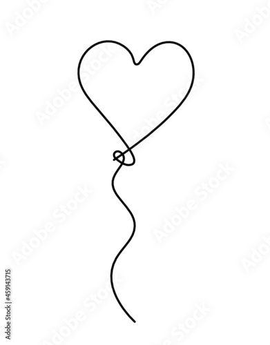 Wallpaper Mural Abstract air balloon as line drawing on white background Torontodigital.ca