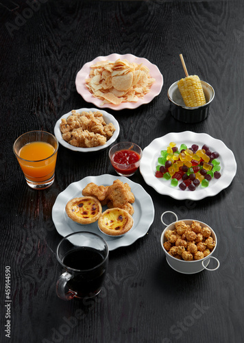 Closeup of snack meal on the table