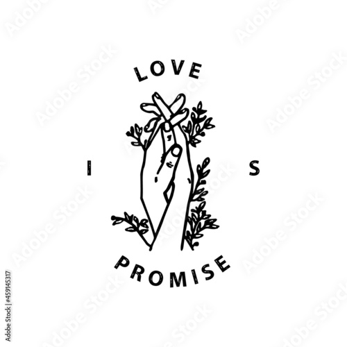 Love is promise with hands design vector photo