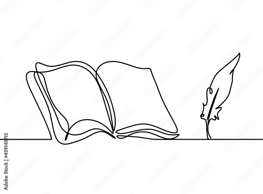 Abstract open book as line drawing on white background. Vector Abstract open book as line drawing on white background. Vector