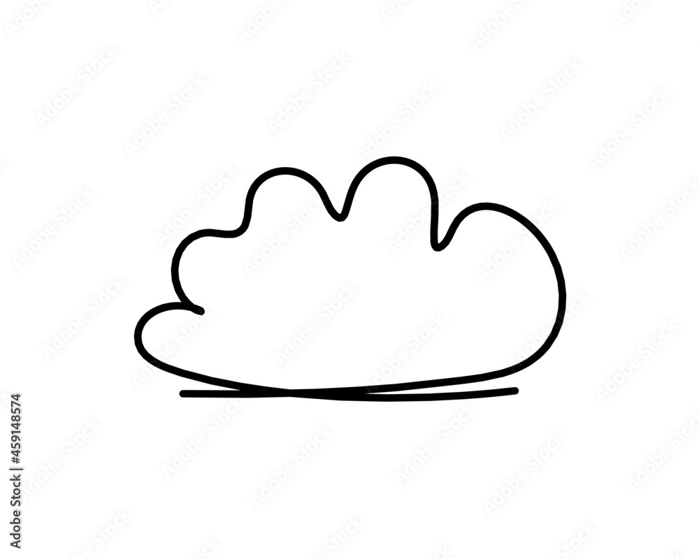 Fototapeta premium Abstract clouds as line drawing on white as background. Vector