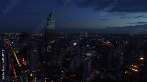 Wallpaper Mural Bangkok thailand aerial city view drone footage over the city. skyscraper and high rise buildings at sunset. 4k aerial city
 Torontodigital.ca