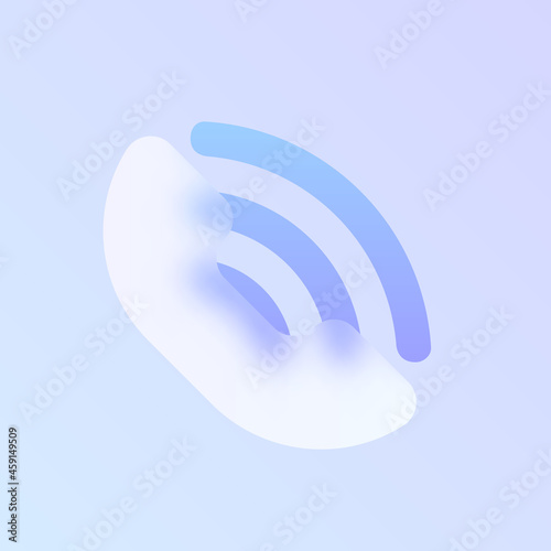 handset glass morphism trendy style icon. handset color vector icon with blur, transparent glass and purple gradient. for web and ui design, mobile apps and promo business polygraphy