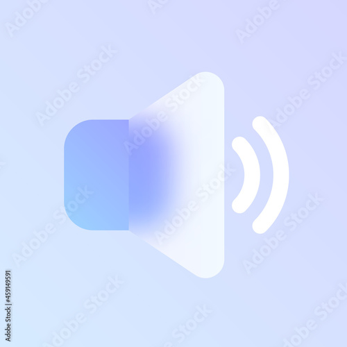 speaker glass morphism trendy style icon. speaker color vector icon with blur, transparent glass and purple gradient. for web and ui design, mobile apps and promo business polygraphy