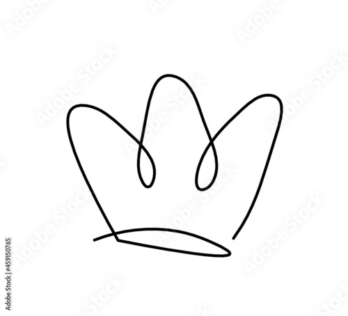 Abstract crown as line drawing on white background