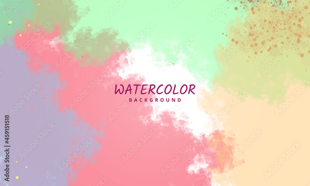 watercolor background with colorful ink splash