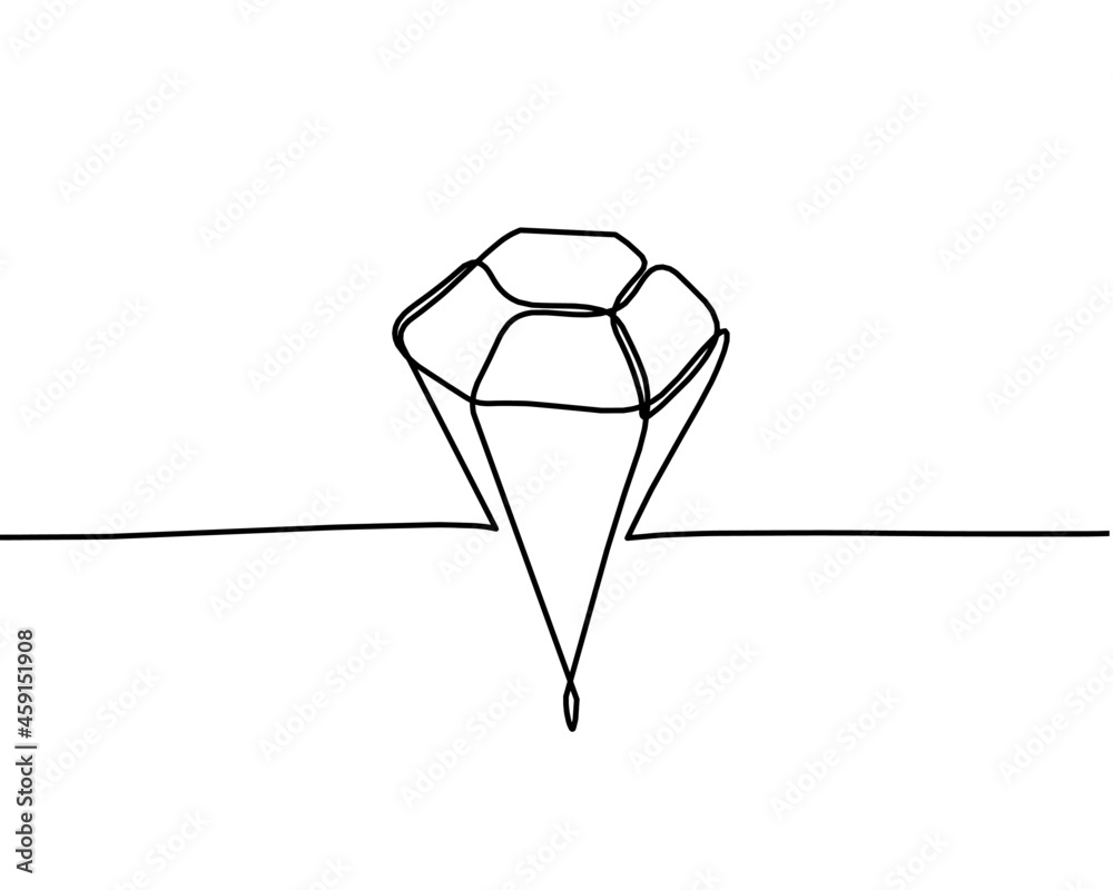 Abstract crystal as continuous lines drawing on white background. Vector Abstract crystal as continuous lines drawing on white background. Vector