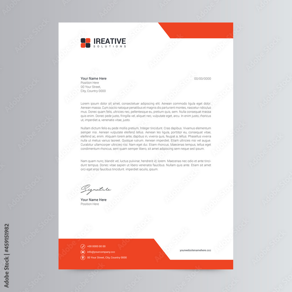 Clean and Corporate Letterhead Template Clean and Corporate Letterhead Template