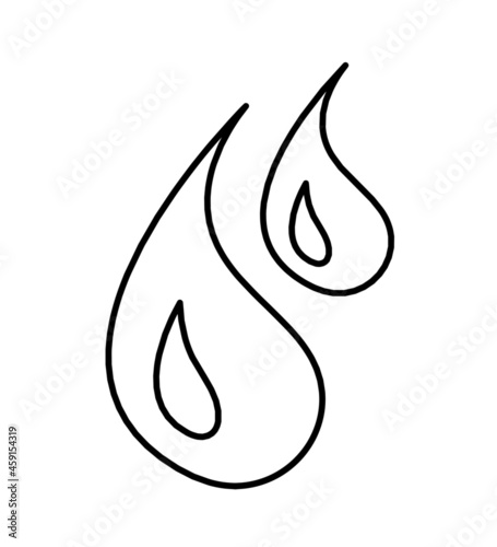 Abstract drop as line drawing on white background. Vector