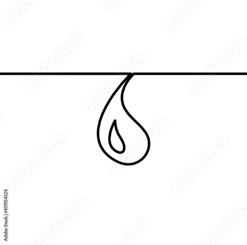 Abstract drop as line drawing on white background. Vector
