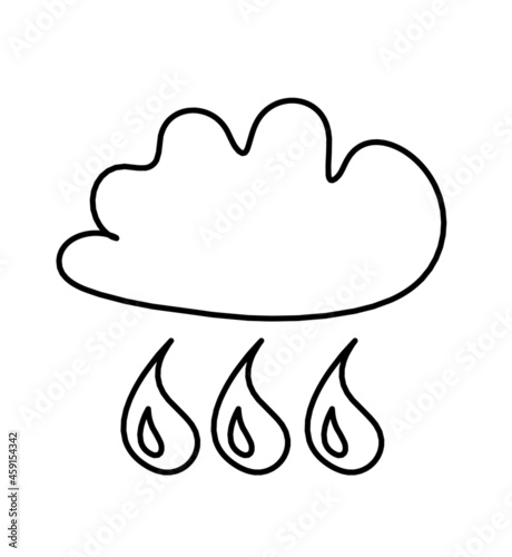 Abstract drop as line drawing on white background. Vector