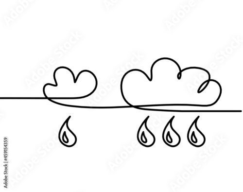 Abstract drop as line drawing on white background. Vector