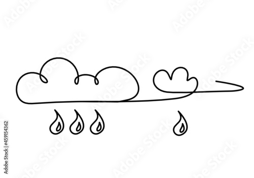 Abstract drop as line drawing on white background. Vector