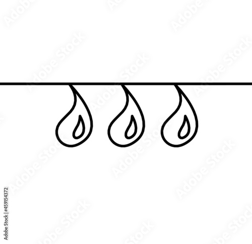 Abstract drop as line drawing on white background. Vector