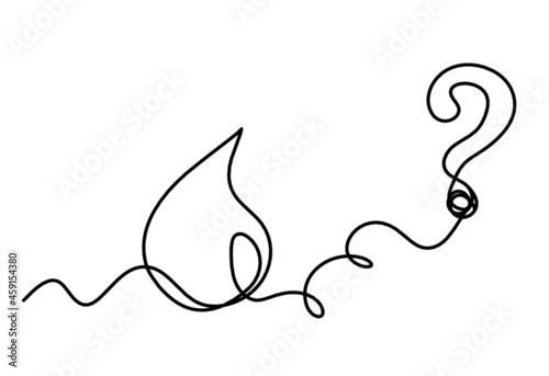 Abstract drop as line drawing on white background. Vector