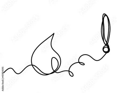 Abstract drop as line drawing on white background. Vector