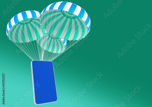 Telephone with parachutes. ...