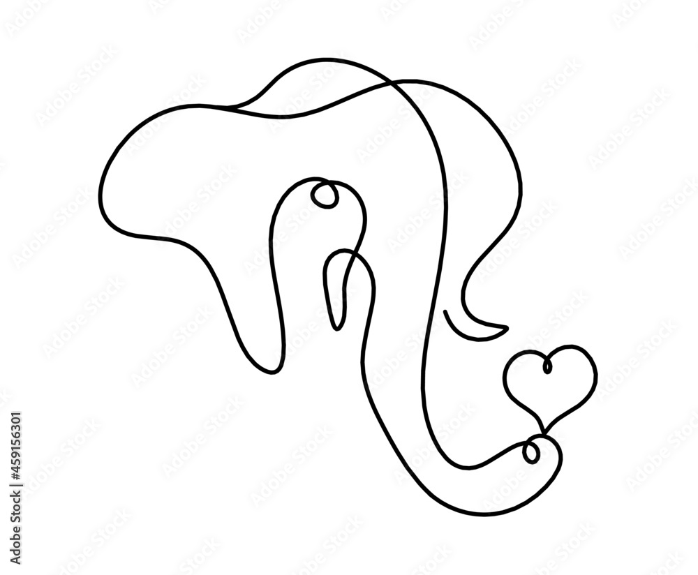 Obraz premium Silhouette of abstract elephant as line drawing on white. Vector