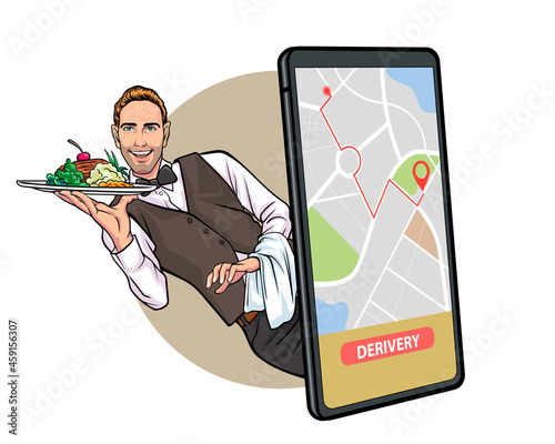 Online food delivery from restaurant and cafe services
