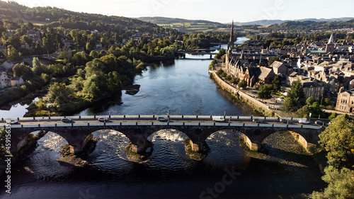 Perth, Scotland and the River Tay by drone.