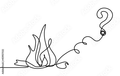 Abstract fire as line drawing on white background. Vector
