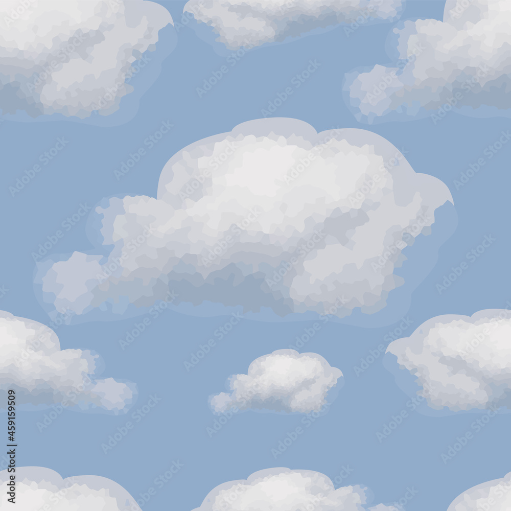 Clouds seamless background. Vector illustration