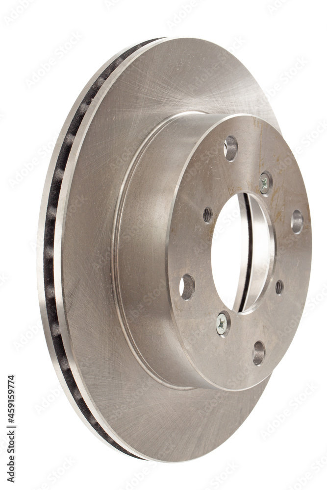 Ventilated car brake disc, isolated on white background Ventilated car brake disc, isolated on white background