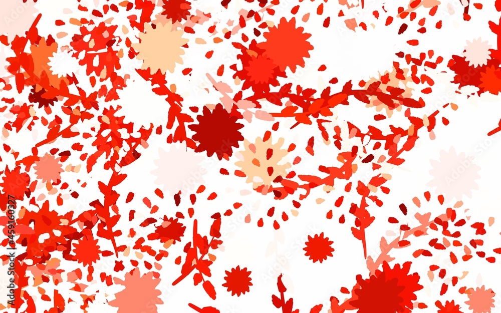 Light Red vector abstract design with flowers, roses. Light Red vector abstract design with flowers, roses.