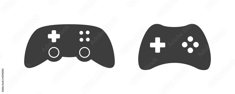 Joystick video game controller vector icon. Play console or joypad in flat design. Gamepad for computer gamer. Joystick video game controller vector icon. Play console or joypad in flat design. Gamepad for computer gamer.