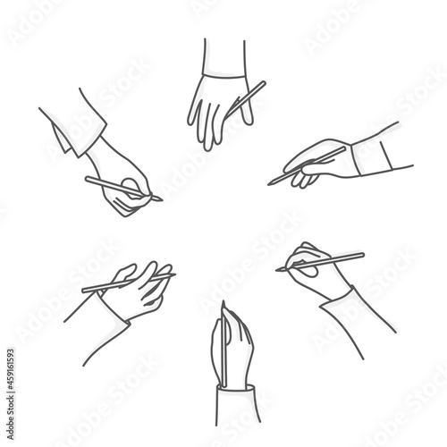 Business people hands write on paper. Concept of teamwork.