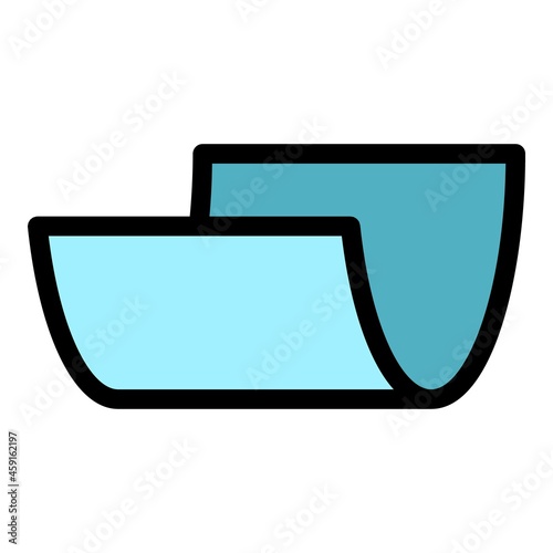 Concrete gutter icon. Outline concrete gutter vector icon color flat isolated