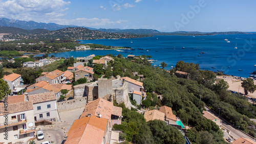 Aerial view of the Bastion de France in Porto-Vecchio in the South of Corsica, France - Medieval citadel by the Genoese in front of the Mediterranean Sea © Alexandre ROSA