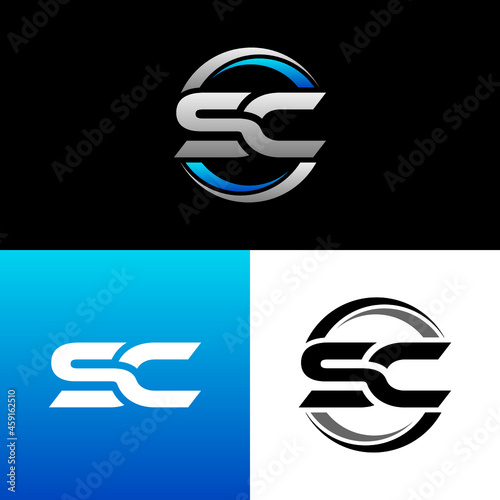 SC Letter Initial Logo Design Template Vector Illustration
