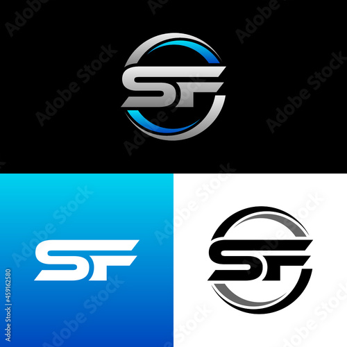 SF Letter Initial Logo Design Template Vector Illustration