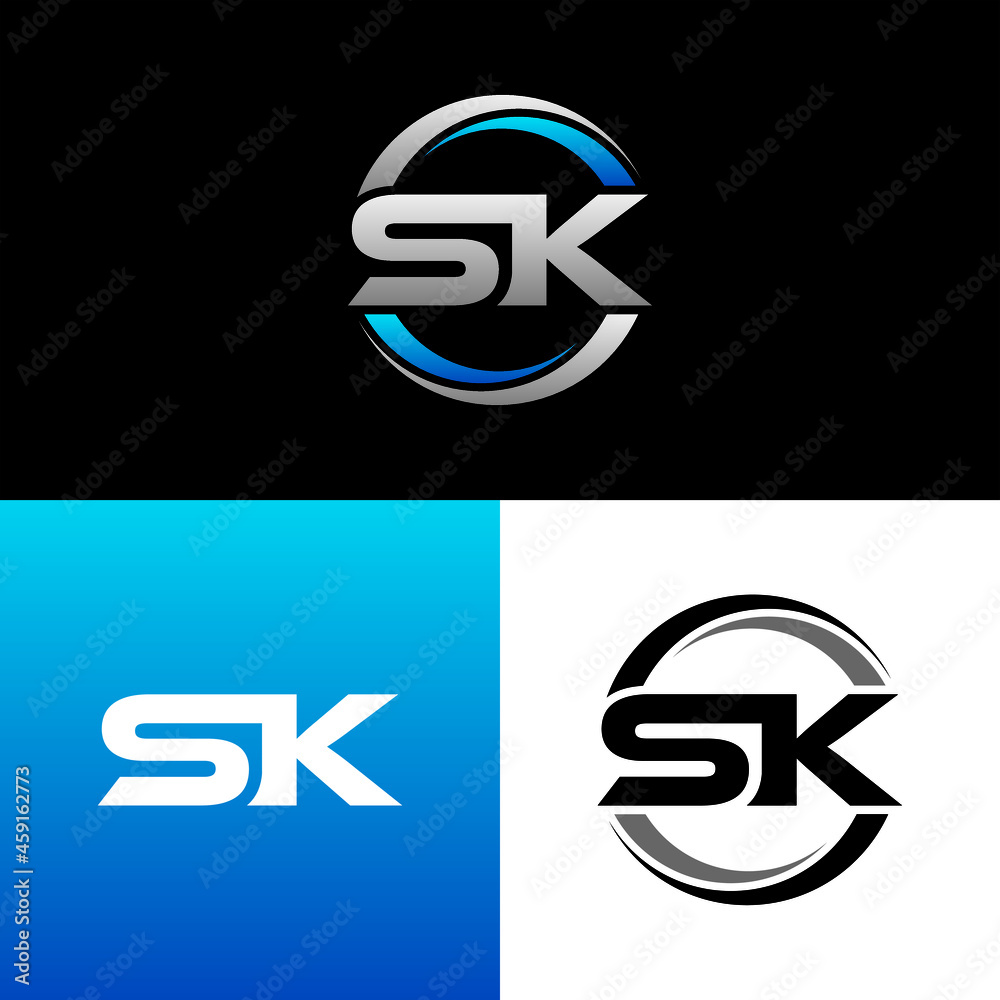 Initial S K SK handwriting and signature logo design with circle. Beautiful  design handwritten logo for fashion, team, wedding, luxury logo. - Stock  Image - Everypixel