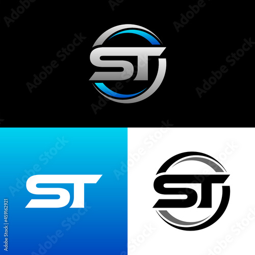 ST Letter Initial Logo Design Template Vector Illustration